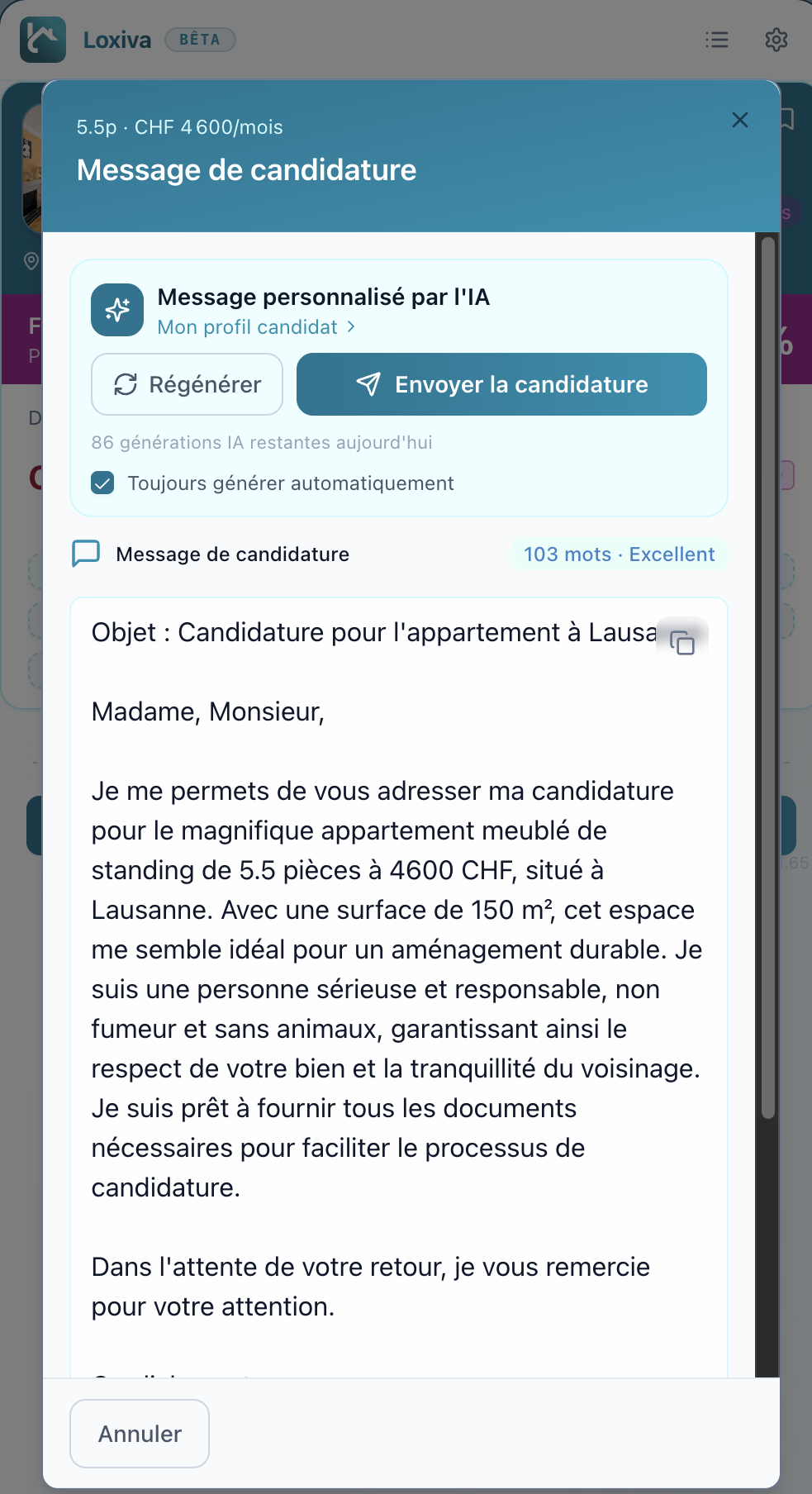 AI-powered cover letter generation